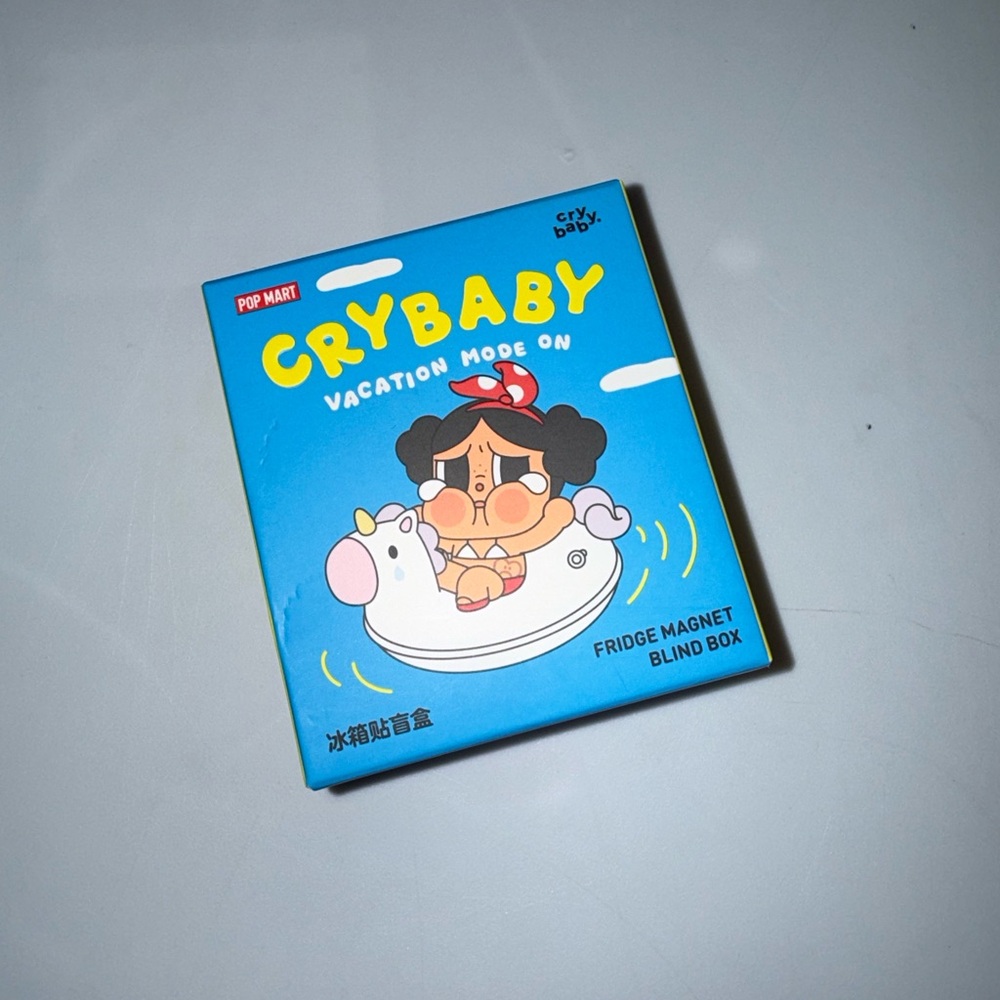 Pop Mart Crybaby "Vacation Mode On" Blue Fridge Magnet Blind Box